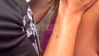 wife gives ass to stud in restaurant bathroom while cuckold films