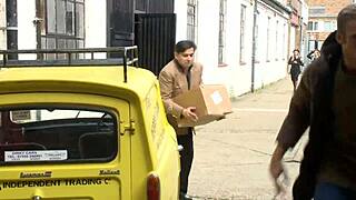 Jenny Babie and Stacey Saran finish him with double blowjob after screwing