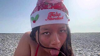 Valentina Gets Fucked on the Beach After Holiday Party