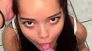 She sucks Wellington Prado's veiny cock before he fucks her