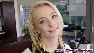 tiny blonde slut sucking monster cock