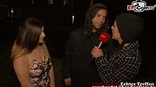 Public street casting - young girl picks up strangers