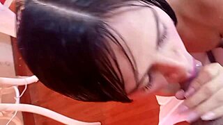 Candyboom Kneels to Eat Fan's Cock on Camera