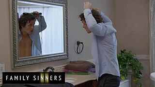 naughty step sister takes step brother's virginity on sofa