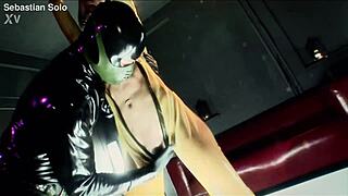 Sebastian performs solo, transforming into a cunt slut whore under domination with humiliation and cumshots.