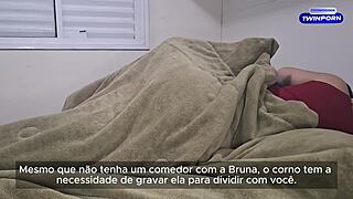 Married Housewife Pleasured by Cuckold, Almost Caught by Son