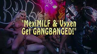 Meximilf Gabby Quinteros Enjoys Intense Gangbang