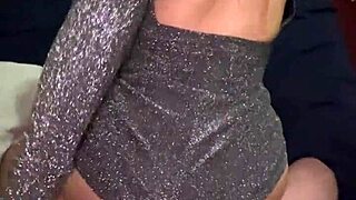beautiful ass in sparkly party dress getting doggystyled