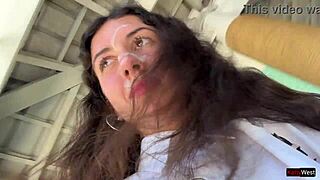 I aksed my freind to cum on my face in the cafe so I could eat food with sperm - public cumwalk