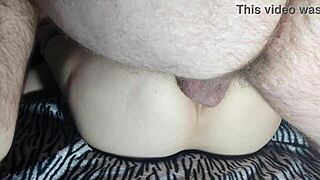 after intense fucking, he dumps cum in her wet pussy, then the korean girl masturbates to climax