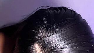 stepsister has fun with boyfriend's monster cock in amateur couple scene