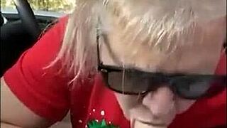 hot mature milf sucks her best friend's monster cock suggestively.