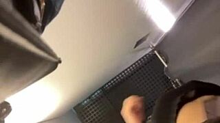 Fucking in public close-up with shaved pussy