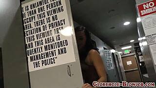 Slut Sucks Monster Cock Through Gloryhole Then Takes Anal