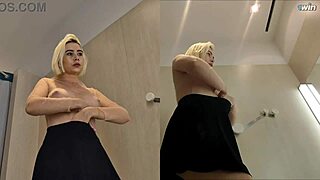 Peeping into the public dressing room hidden camera upskirt view