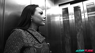 Fist fucking lesbian with double dildo penetration leaves her wet and bound in rough humiliation.