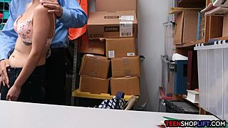 Teen shoplifter reluctantly blows a security guard