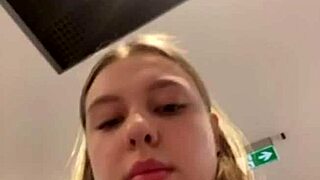 Fucking in public close-up with shaved pussy