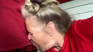 hot mature milf sucks her best friend's monster cock suggestively.