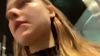 Fucking in public close-up with shaved pussy