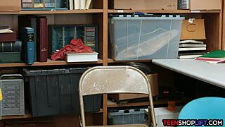 Teen shoplifter reluctantly blows a security guard