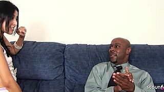 petite teen seduces step-dad in interracial story