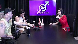 Monica Lima Strips Showing Big Tits After Losing Game