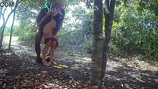 Naughty Wife In Woods Gets Fucked Hard By Big Black Cock!