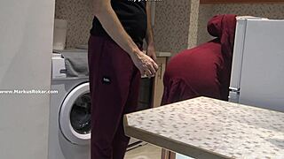 stupid maid gets stuck in washing machine