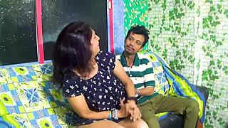 Having fun cooking food with my best friend's indian wife in the kitchen