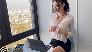 Whore Secretary Pays Waiter With Wild Sex