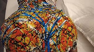 Teasing Him After Shower, Her Ebony BBW Body Riding Monster Cock In Cowgirl Position