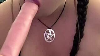 Kandy kane gives a deepthroat blowjob in her homemade bbw scene