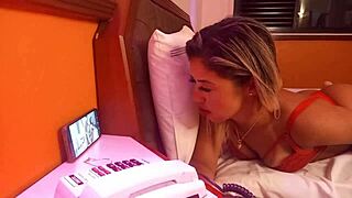 while she waits for her lover, he sends a fucking video