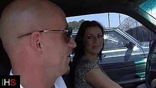 The gorgeous milf is fucking a guy with a big cock.