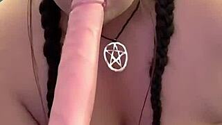 Kandy kane gives a deepthroat blowjob in her homemade bbw scene