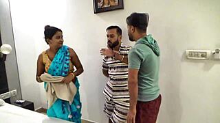 i seduced our beautiful indian maid into a hardcore desi threesome fucking session with my friends