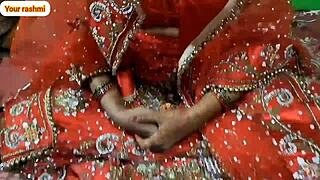 Indian couple's intense wedding night anal fucking in doggystyle