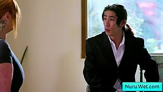 Sexy Big Tit Blonde Masseuse Explains Her Client What A Nuru Massage Is - Lauren Phillips David Lee!