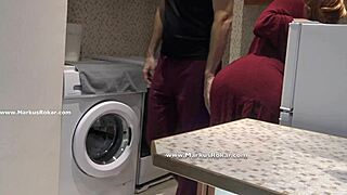 stupid maid gets stuck in washing machine