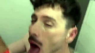 Beautiful amateur blowjob from Agroboy in the bathroom