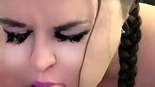 Kandy kane gives a deepthroat blowjob in her homemade bbw scene