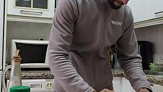 spanish pornstar jerks monster cock and cums on tortilla