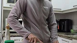 spanish pornstar jerks monster cock and cums on tortilla