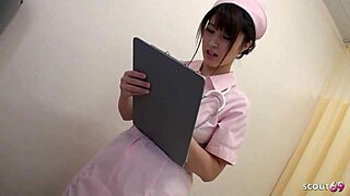 Japanese Nurse Gives Blowjob and Titfuck to Two Patients in Hospital