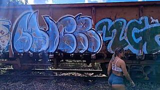 fucking tight ass outdoors with muscular guy