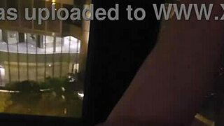 petite babe fingering clit in public by hotel window 😏