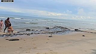 i turned that beach fun into wild group sex with big cocks