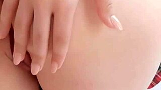 brunette girl in sexy lingerie gives rimjob then takes anal pounding from the guy, moaning loudly in homemade scene.