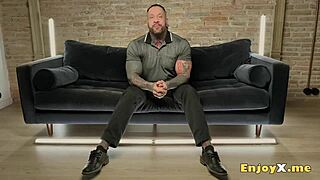 Hot Dark Haired Gets Raunchy Ravaging from Inked Lover